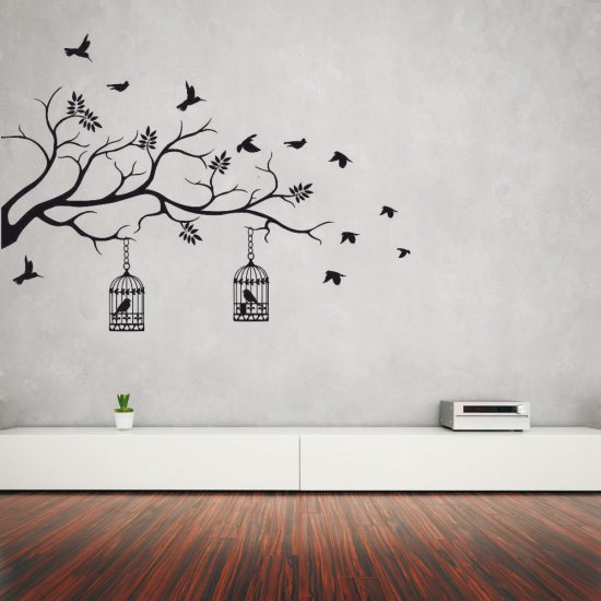 Αυτοκόλλητο Τοίχου - Πουλιά και Κλαδιά 01 Αυτοκόλλητο Τοίχου - Πουλιά και Κλαδιά 01