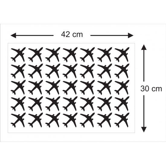 Mini Set Αυτοκόλλητα Τοίχου - Αεροπλάνα