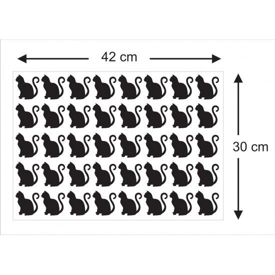 Mini Set Αυτοκόλλητα Τοίχου - Γατούλες