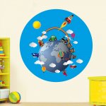 Αυτοκόλλητο τοίχου - Υδρογειος