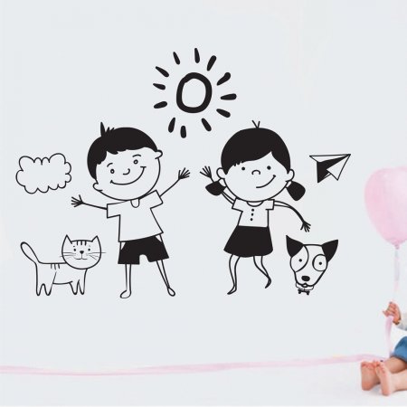 Αυτοκόλλητο Τοίχου Παιδικό - Παιδάκια