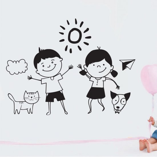 Αυτοκόλλητο Τοίχου Παιδικό - Παιδάκια