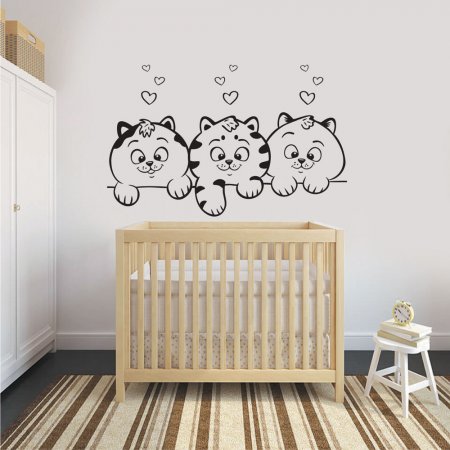 Αυτοκόλλητο Τοίχου Παιδικό - Γατούλες
