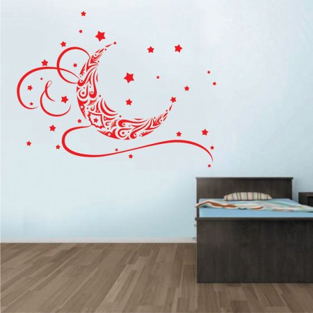 Αυτοκόλλητο Τοίχου Παιδικό - Φεγγάρι και Αστεράκια