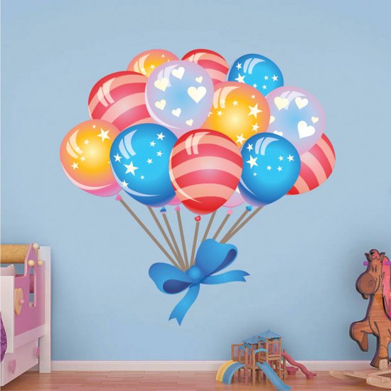 Παιδικό Αυτοκόλλητο Τοίχου - Μπαλόνια 02