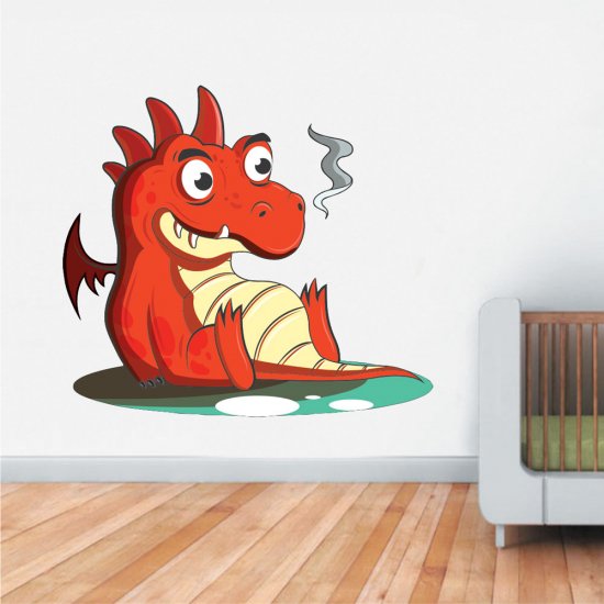 Παιδικό Αυτοκόλλητο Τοίχου - Δράκος Καρτούν 01 Παιδικό Αυτοκόλλητο Τοίχου - Δράκος Καρτούν 01