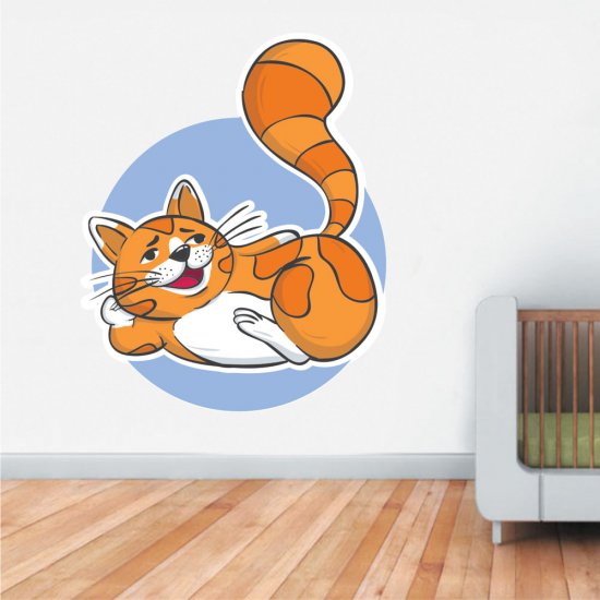 Παιδικό Αυτοκόλλητο Τοίχου - Καρτούν Γάτα Παιδικό Αυτοκόλλητο Τοίχου - Καρτούν Γάτα