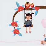 Παιδικό Αυτοκόλλητο Τοίχου - Κούνια