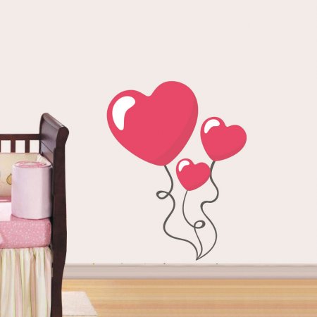 Παιδικό Αυτοκόλλητο Τοίχου - Μπαλόνια Καρδιές