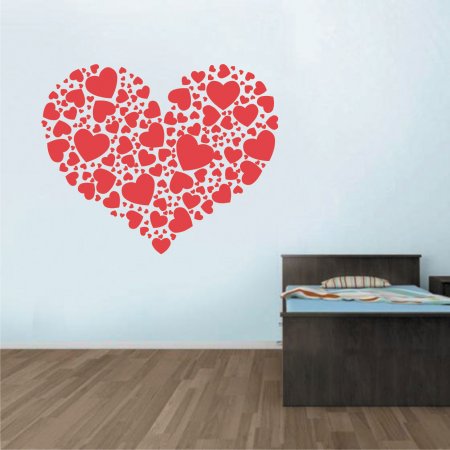 Αυτοκόλλητο Τοίχου - Καρδιά από καρδιές