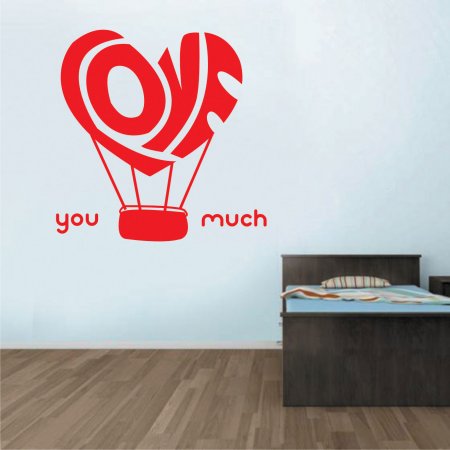 Αυτοκόλλητο Τοίχου - Love αερόστατο