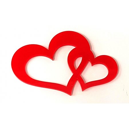 Plexi glass decoration - Two hearts