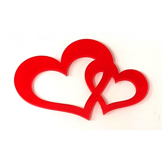 Plexi glass decoration - Two hearts