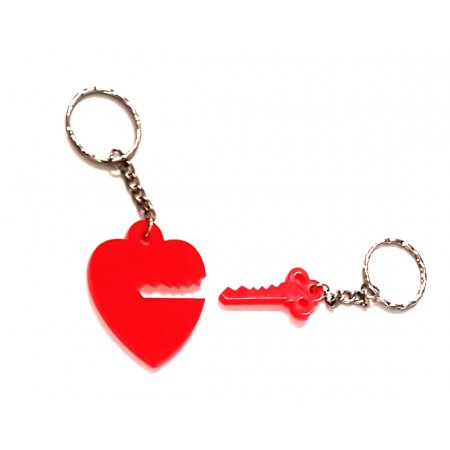 Plexi glass keychain - Key to the heart