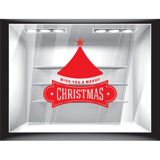Αυτοκόλλητο βιτρίνας - Merry Christmas