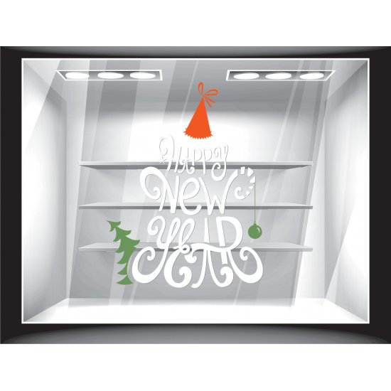 Αυτοκόλλητο βιτρίνας - Happy new year