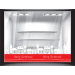 Αυτοκόλλητο βιτρίνας - Merry Christmas σπίτια