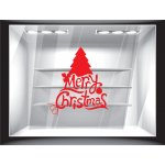 Αυτοκόλλητο βιτρίνας - Merry Christmas στολίδια