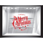 Αυτοκόλλητο βιτρίνας - Merry Christmas μπάλες