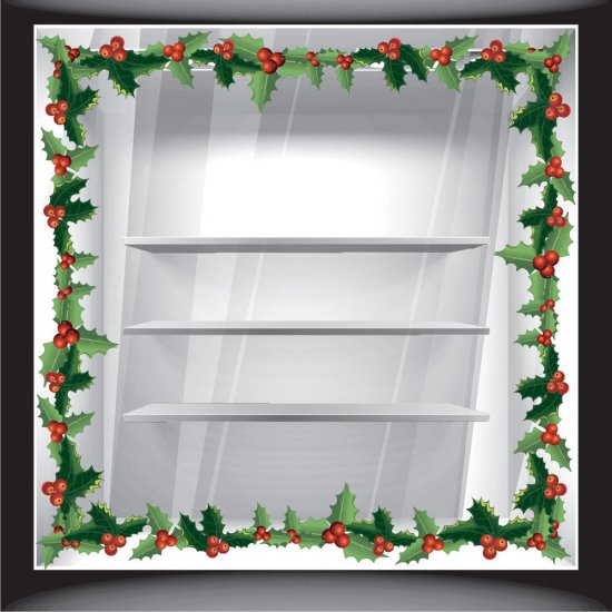 Αυτοκόλλητο βιτρίνας - Χριστουγεννιάτικη Μπορντούρα (Φάσα)