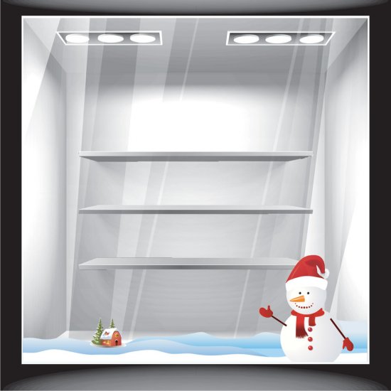 Χριστουγεννιάτικο Αυτοκόλλητο - Χιονάνθρωπος