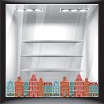 Χριστουγεννιάτικο Αυτοκόλλητο - Σπιτάκια Μπορντούρα (Φάσα)