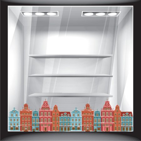 Χριστουγεννιάτικο Αυτοκόλλητο - Σπιτάκια Μπορντούρα (Φάσα)