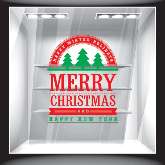 Χριστουγεννιάτικο Αυτοκόλλητο - Merry Christmas 5