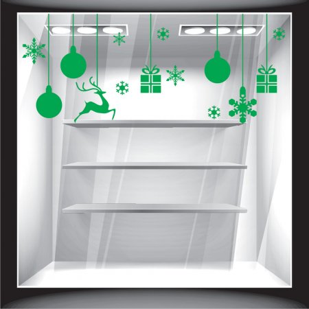 Χριστουγεννιάτικο Αυτοκόλλητο - Σετ στολίδια