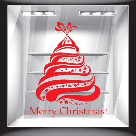 Χριστουγεννιάτικο Αυτοκόλλητο - Merry Christmas Tree