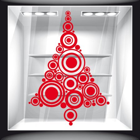 Χριστουγεννιάτικο Αυτοκόλλητο - Έλατο από Κύκλους