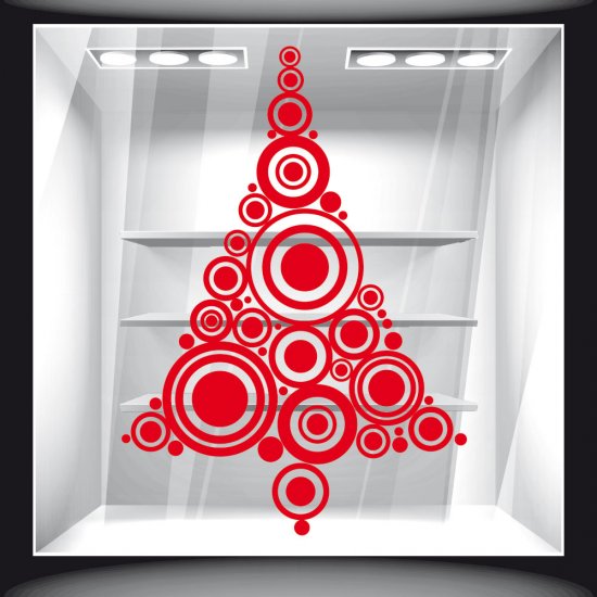 Χριστουγεννιάτικο Αυτοκόλλητο - Έλατο από Κύκλους