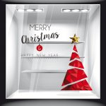 Christmas Sticker - Fir Tree with Wishes