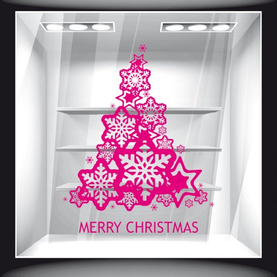 Χριστουγεννιάτικο Αυτοκόλλητο - Έλατο από Νιφάδες