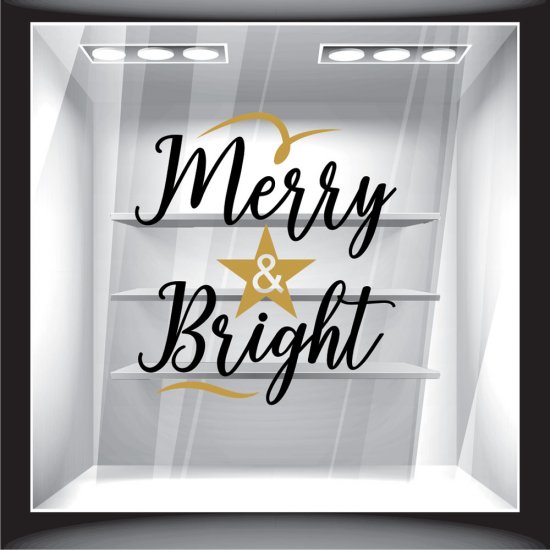 Χριστουγεννιάτικο Αυτοκόλλητο - Merry & Bright