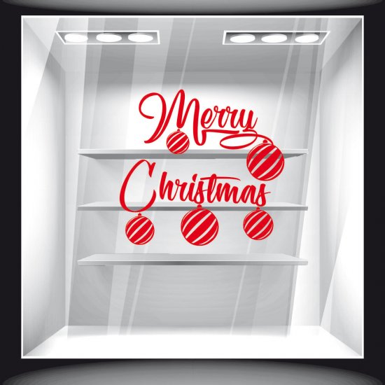 Χριστουγεννιάτικο Αυτοκόλλητο - Merry Christmas Balls