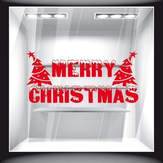 Χριστουγεννιάτικο Αυτοκόλλητο - Merry Christmas Snow