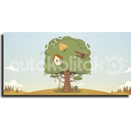 Παιδικός Πίνακας σε Καμβά - Δεντράκι Στην Έρημο