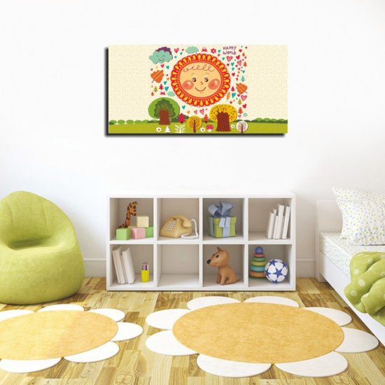 Παιδικός Πίνακας σε Καμβά - Χαμογελαστός Ήλιος