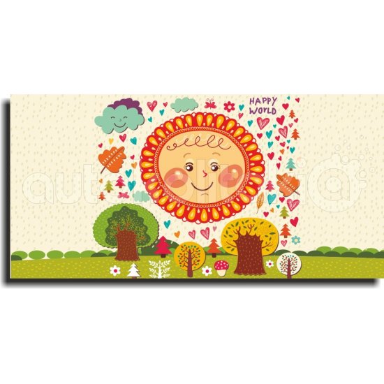 Παιδικός Πίνακας σε Καμβά - Χαμογελαστός Ήλιος