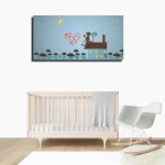 Παιδικός Πίνακας σε Καμβά - Γατούλα Σε Σκεπή