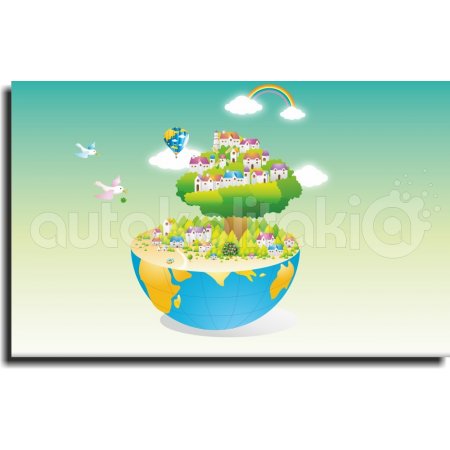 Παιδικός Πίνακας σε Καμβά - Φανταστική Υδρόγειος