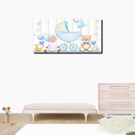 Παιδικός Πίνακας σε Καμβά - Ζωάκια με Μπαλόνια