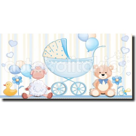 Παιδικός Πίνακας σε Καμβά - Ζωάκια με Μπαλόνια