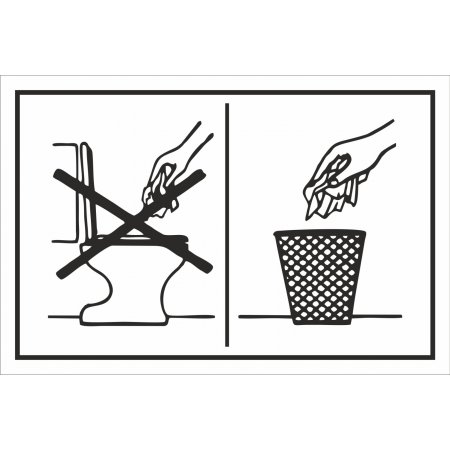 Πινακίδα γαλβανιζέ- Όχι χαρτιά στη λεκάνη 1