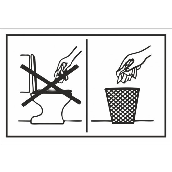 Πινακίδα γαλβανιζέ- No papers on toilet 1