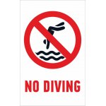 Πινακίδα λαμαρίνα γαλβανιζέ - No Diving
