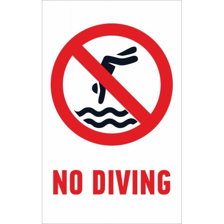 Πινακίδα λαμαρίνα γαλβανιζέ - No Diving