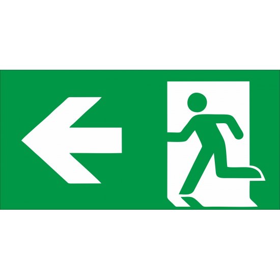 Πινακίδα Γαλβανιζέ - Έξοδος (Βέλος αριστερά)