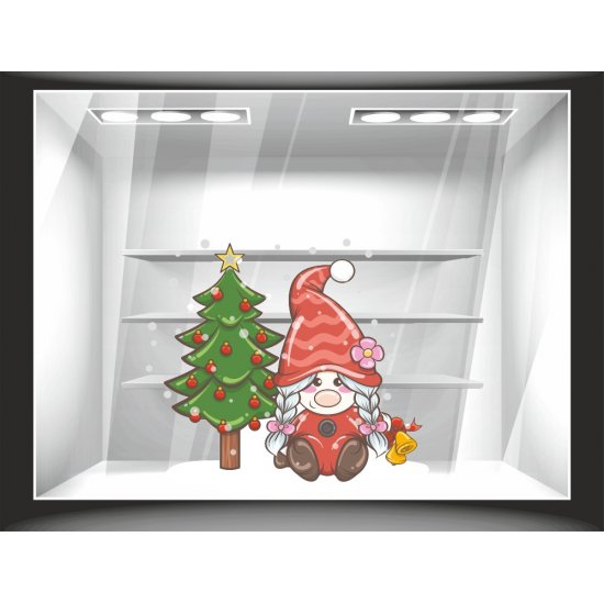 Χριστουγεννιάτικο Αυτοκόλλητο - Χιονισμένο Δεντράκι